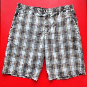 Hurley casual short grey plaid men's size 34